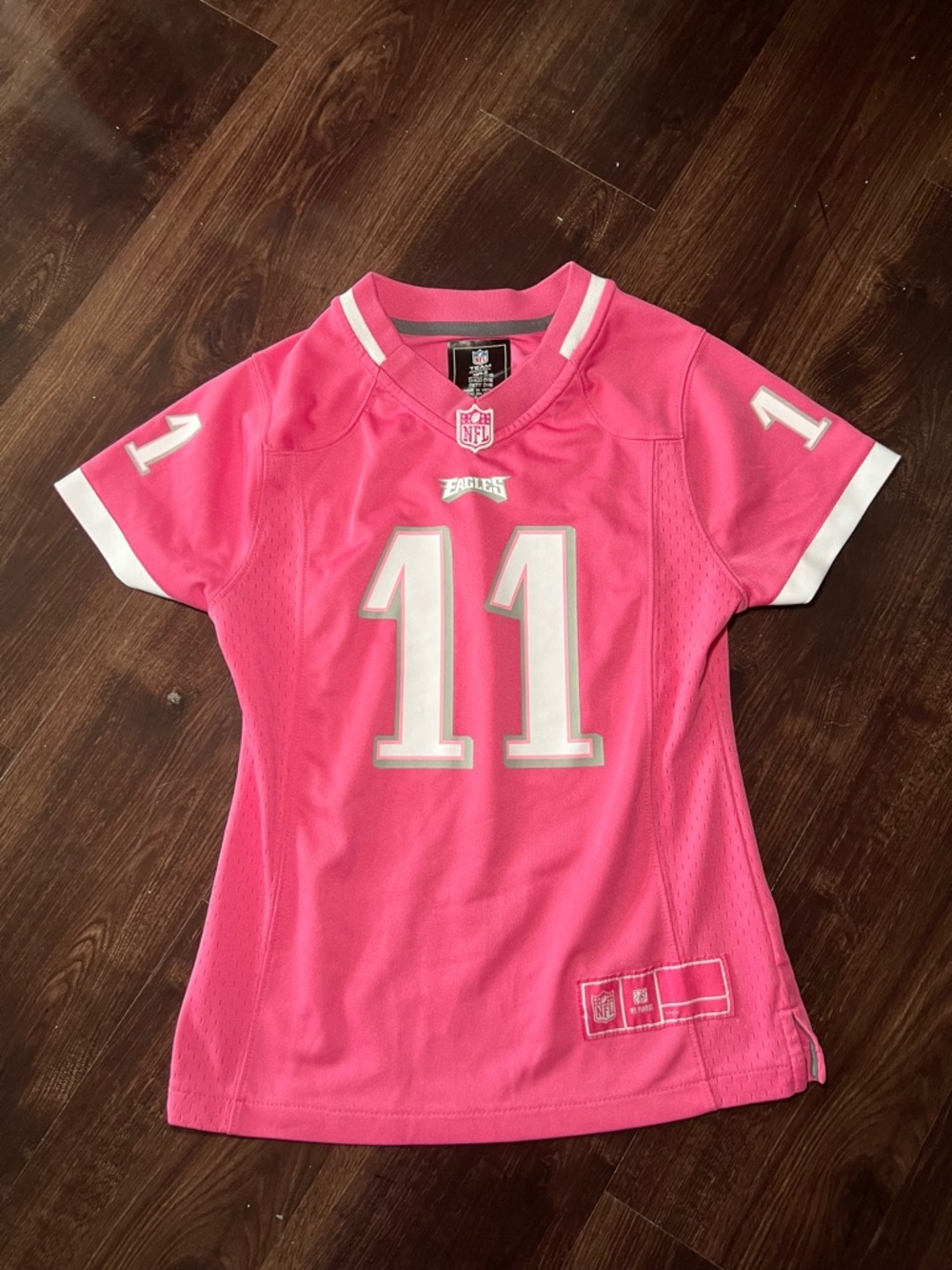 NFL Philadelphia Eagles #11 Carson Wentz Pink Girls Jersey Size 7-8